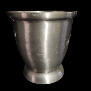 Vintage Brushed Aluminum Vase Cachepot India Modern Minimalist Decor